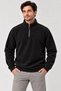 Men's Polar Fleece Stand Collar Half Zip Long Sleeve Regular Fit Winter Sweatshirt - Black Mariposa Secre