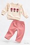 Baby Girl Set with Floral Appliques, Top and Bottom 2-Piece Set - Seasonal Set for 3, 6, 9, 12 Months - 5