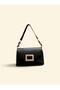 Women's Shoulder Bag with Buckle Detail - 4