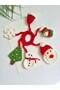 New Year's New Year Handmade Knitted Christmas Themed Girl's Hairpin - Amigurumi Christmas Tree Santa Claus Figured Hair Accessory - 7