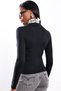 Black Polo Collar Buttoned Long Sleeve T-Shirt 4809 - 5