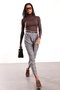 Brown Turtleneck Blouse 25226 - 3