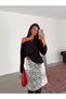 Women's Off Shoulder Boat Neck Oversize Long Sleeve T-Shirt - 4