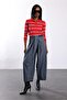 Red Striped Polo Collar Sweater 140714 - 5