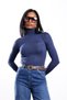 Navy Blue Turtleneck Blouse 25226 - 2