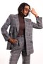 Gray Plaid Pattern Blazer Jacket 0016 - 5