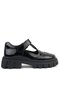Black Patent Leather Velcro Girls' School Shoes - 3