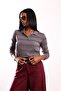 Anthracite Striped Polo Collar Sweater 140714 - 4