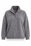 Anthracite Stand Collar Buttoned Sweater 251361