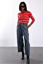 Red Striped Polo Collar Sweater 140714 - 3