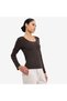 Brown Women's Long Sleeve T-Shirt 26S-2207-26N - 3