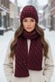 Women's Winter Wool Knitwear Scarf Beanie Set - 4