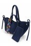 Women's Special Design Hand and Shoulder Bag with Scarf and Wallet Detail - 3