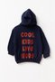 Unisex Baby 100% Cotton Navy Blue Elastic Cuffed Hooded Back Printed Tracksuit Set - 4