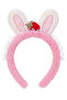Plush Hair Crown with Rabbit Ears and Strawberry Detail - Lace Fun Hair Accessory - 3