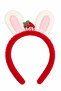 Plush Hair Crown with Rabbit Ears and Strawberry Detail - Lace Fun Hair Accessory - 3