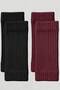 2 Pairs of Women's Short Ribbed Knit Accessory Leg Warmers
