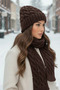 Women's Winter Wool Scarf and Beanie Set - 2