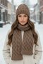 Women's Winter Wool Scarf and Beanie Set