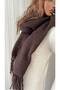 Women's Stylish Glitter Detailed Fringed Shawl – Soft Textured Elegant Shawl for Daily and Special Occasions with a Magnificent Texture