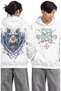 Unisex Demon Slayer Inosuke Back Printed Hooded Sweatshirt, Oversized Anime Themed Hoodie