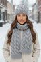 Women's Winter Wool Scarf and Beanie Set