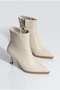 Pointed Toe Thin Heeled Women's Leather Boots - 2