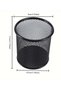 3-Piece Black Metal Mesh Pen Holder Set – Round Steel Desk Organizer for Office, School & Home - 2