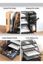 HOOPZOZA 5-Tier Metal Paper Letter Tray Organizer Office Mesh Desk Organizer with File Folder - 3