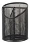 Pen Holder Mesh Round Pencil Holder Desktop Organizer 3 Compartments, Black