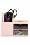 Stylish Pink Desk Organizer with 3 Compartments & 2 Drawers - Multi-Functional Pencil Holder for - 3