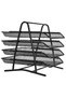 HIAS 4-Tier Metal Mesh Document Tray – Black | A4 Paper File Organizer | Office Desk Storage - 4