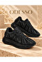 Women's Tan Suede Stoned Drawstring Thick Sole Sneaker Lace-Up Casual Sports Shoes - 6