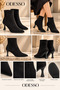 Women's Suede Pointed Toe Thin Goblet Heeled Zippered Boots Short Ankle Stylish Heeled Boots (Brown-Black-Beige) - 3
