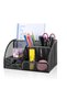 MARKQ Desk Organizer, Mesh Multifunctional Desktop Caddy Pen Holder with 6 Compartments and 1