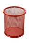 Metal Round Shape Pencil Holder Orange