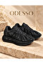 Women's Tan Suede Stoned Drawstring Thick Sole Sneaker Lace-Up Casual Sports Shoes - 3