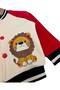 Baby Boy 1-2-3 Years Old, Lion Printed Thick 3-Strand Rastered College Cardigan, Jacket, - 4