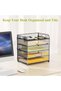 HOOKOR Letter Tray Paper Organizer 5-Tier Desk File Organizer with Handle, Desktop Organizer Black - 2