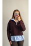 Soft Textured Knit Sweater with Shirt Detail - 3