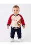 Baby Boy 1-2-3 Years Old, Lion Printed Thick 3-Strand Rastered College Cardigan, Jacket