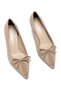 Mi̇ra Women's Mink Suede Look Bow and Knitted Detail Pointed Toe 5.5 cm Heeled Shoes - 5