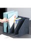 Collapsible Desktop Magazine File Holder, 4 Vertical Compartments Bookend Design, Foldable File - 2