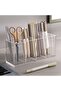 Clear Acrylic Makeup Brush Organiser, 4 Compartments, Desktop Cosmetic Storage Container for - 3