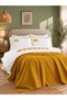 Knitwear Blanket Mustard Elephant Embroidered 100% Cotton Double 7-Piece Duvet Cover Set - 2