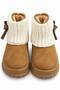 Mother-Daughter Combination Knitted Detailed Plush Textured Boots - 3
