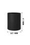 PU Leather Pencil Holder Desk Organizer, Round Pen & Brush Storage Cup, Black - 2