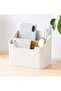 Stylish Remote Control Holder Box, 2-Compartment Desktop Organizer for Pens, Makeup Brushes and