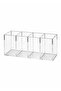 Clear Acrylic Desk Organizer with 4 Compartments - Versatile Pen, Pencil, and Makeup Brush Holder
