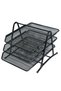 ELTRAZONE Hi-Range Desk Deposit Tray 3 Layer A4 Metal tray Office Desk Organiser Paper office Mesh - 2